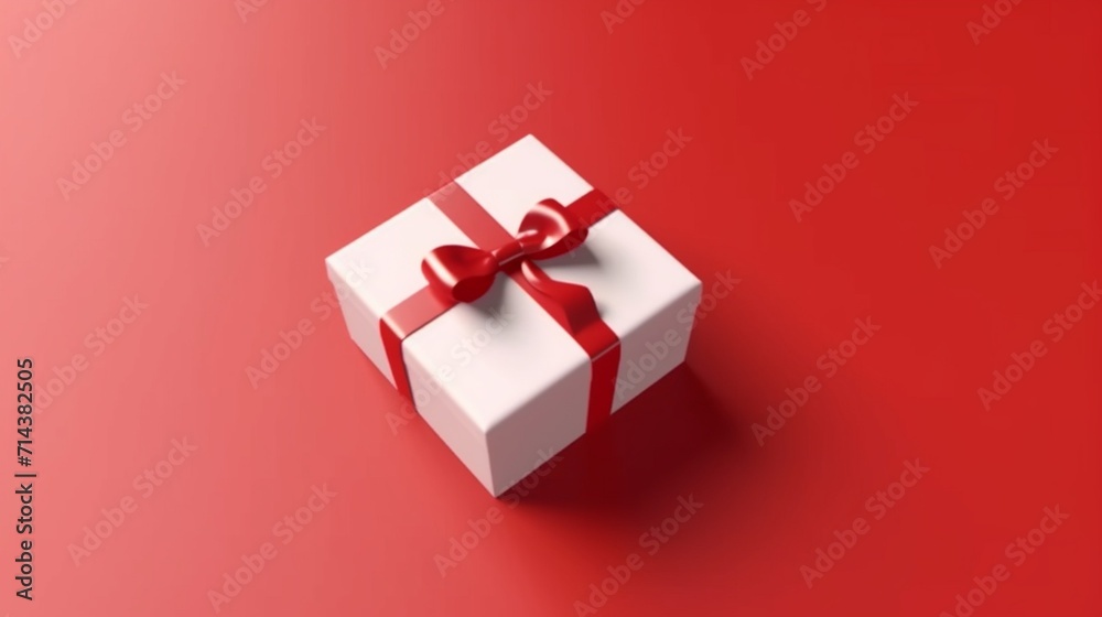 Blank white gift box open or opened present box tied Ai Generative Blank white gift box open or opened present box tied Ai Generative