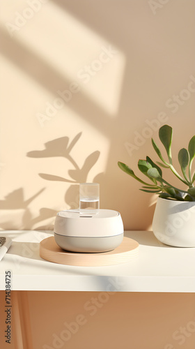 Modern Digital Gadget Showcased with Minimalist Aesthetics in DG Product Photography