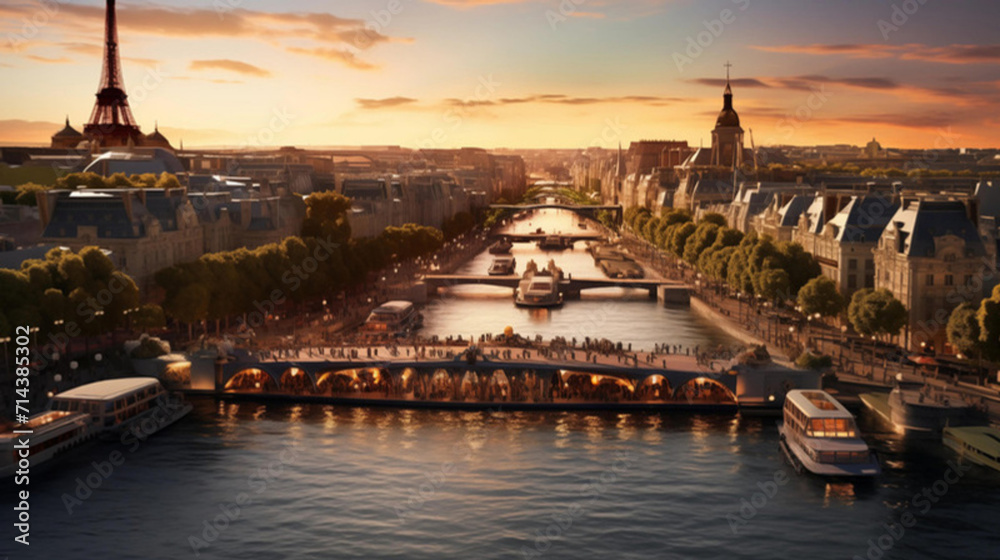 Seine River during sunset