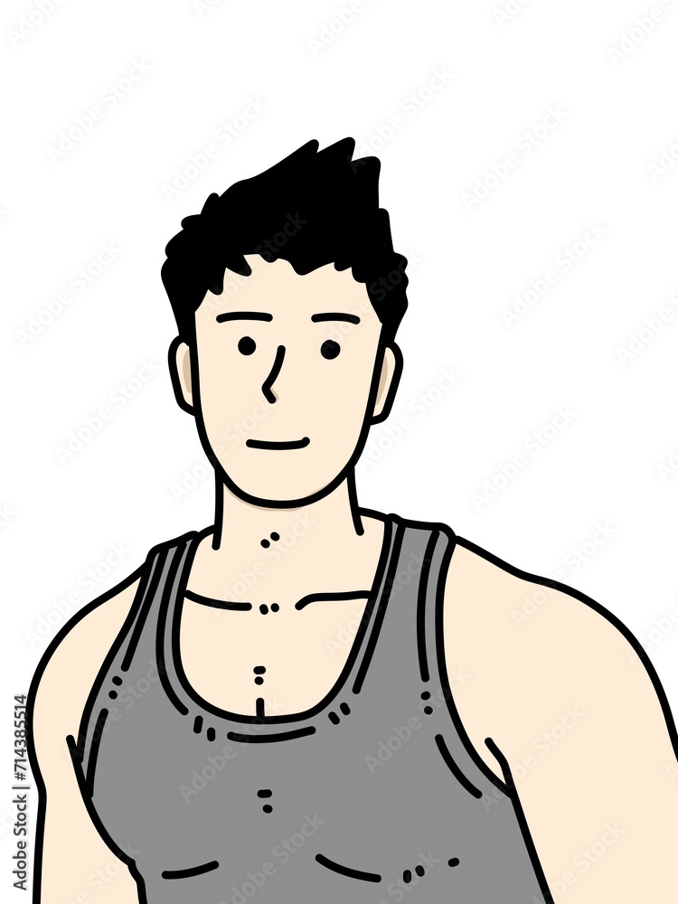 illustration of cartoon man on white background