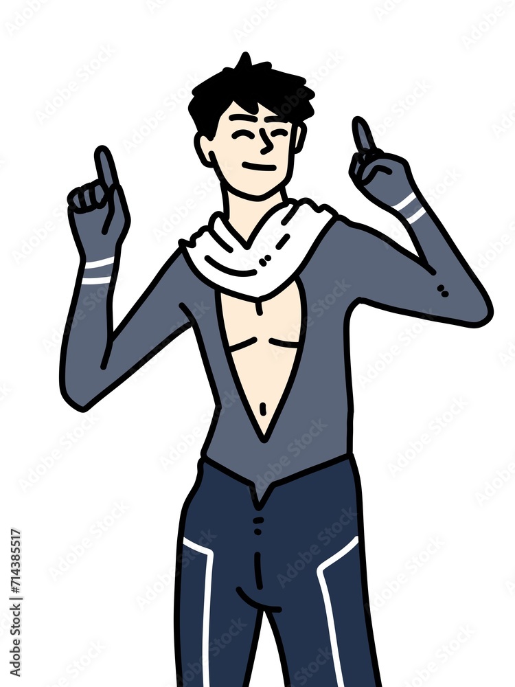 illustration of cartoon man on white background illustration of cartoon man on white background