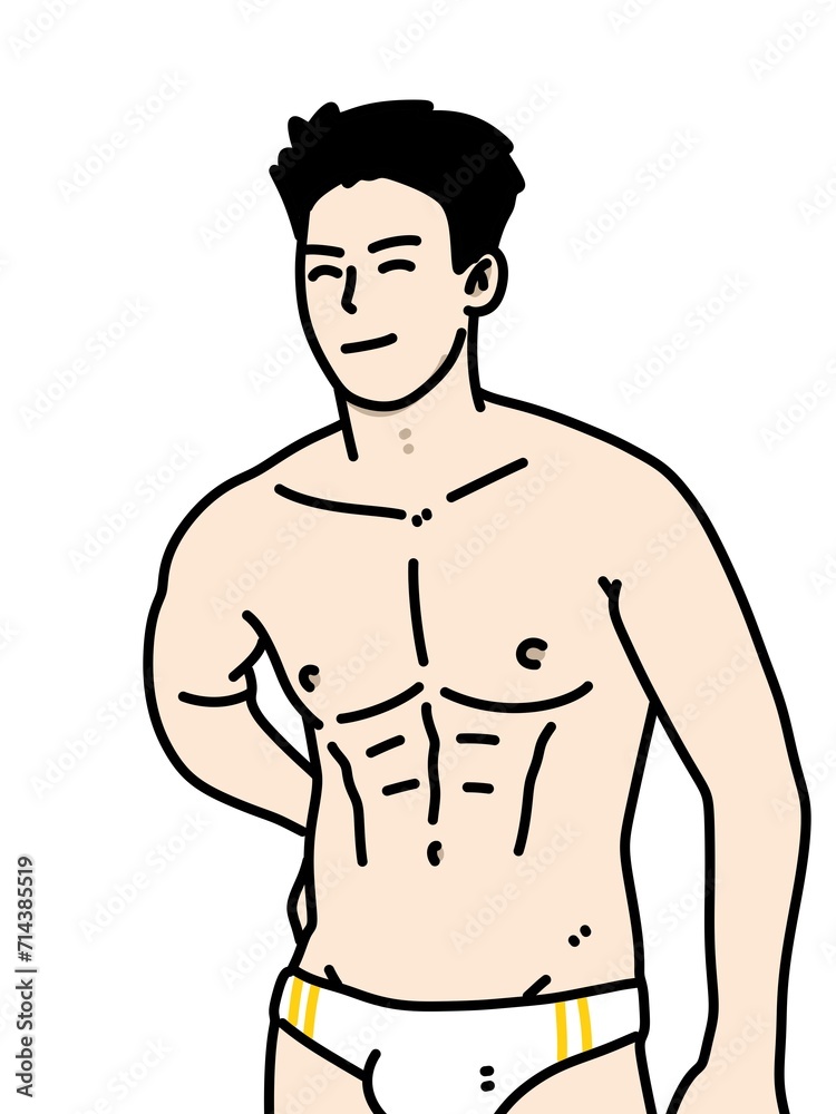 illustration of cartoon man on white background illustration of cartoon man on white background