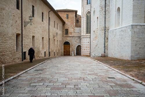 Lower Entrance Alley in Basilica of Saint Francis of Assisi - Italy