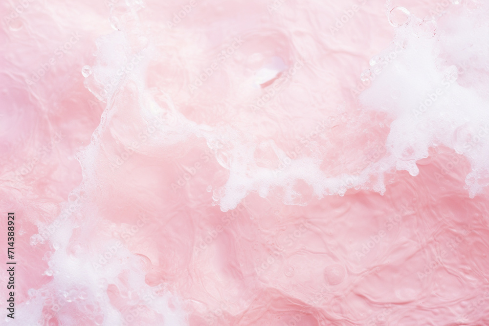 Abstract background of water with foam and bubbles. pink color.