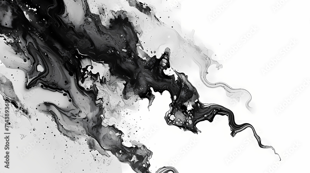 Contemporary abstract ink art background with a digital twist