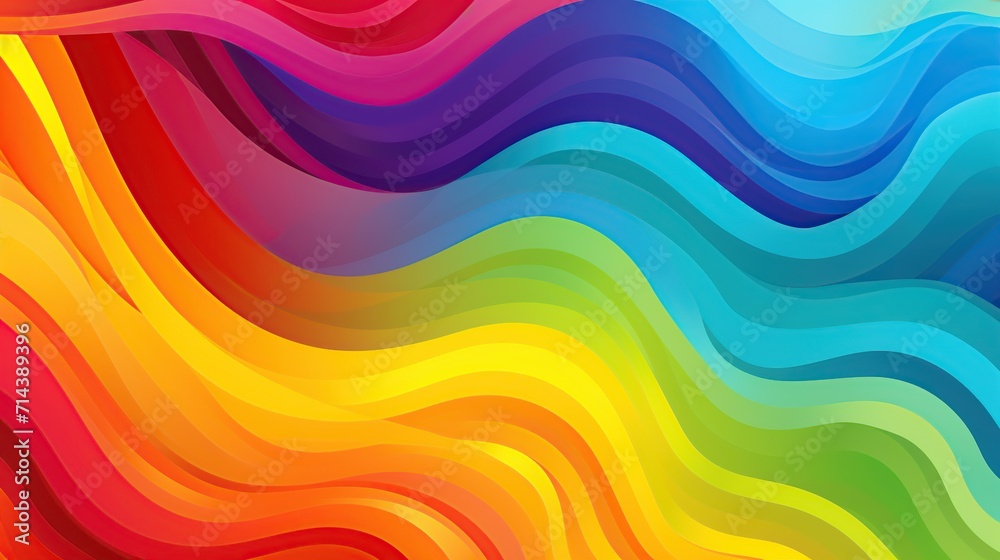 Colorful smooth waves on a gradient, futuristic background featuring abstract wave lines