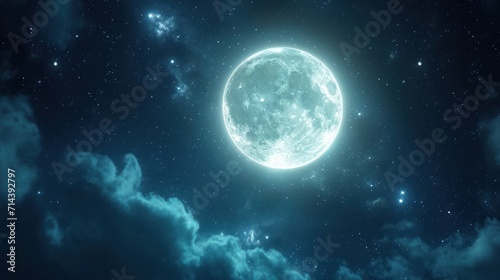  an image of a full moon in the sky with clouds and stars in the night sky with clouds and stars in the night sky with stars in the night sky.