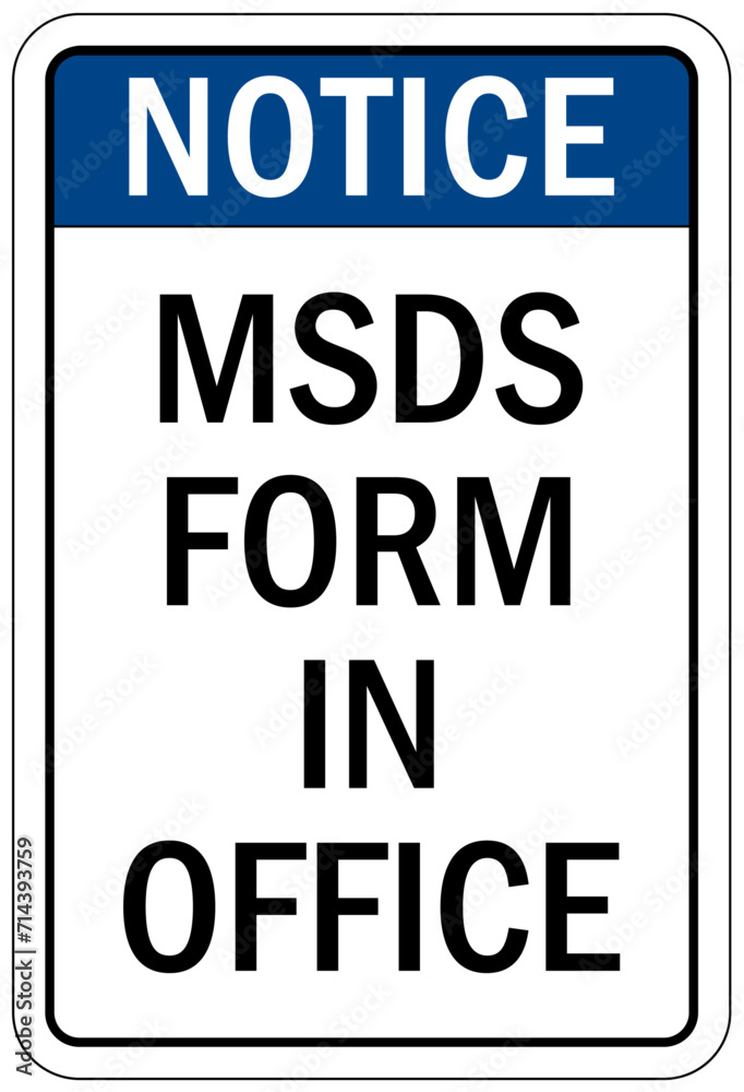Safety data sheet and material safety data sheet sign Safety data sheet and material safety data sheet sign