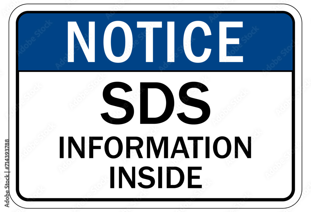 Safety data sheet and material safety data sheet sign