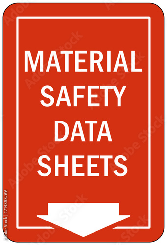 Safety data sheet and material safety data sheet sign