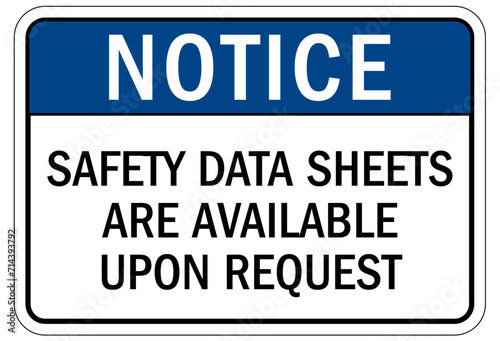 Safety data sheet and material safety data sheet sign