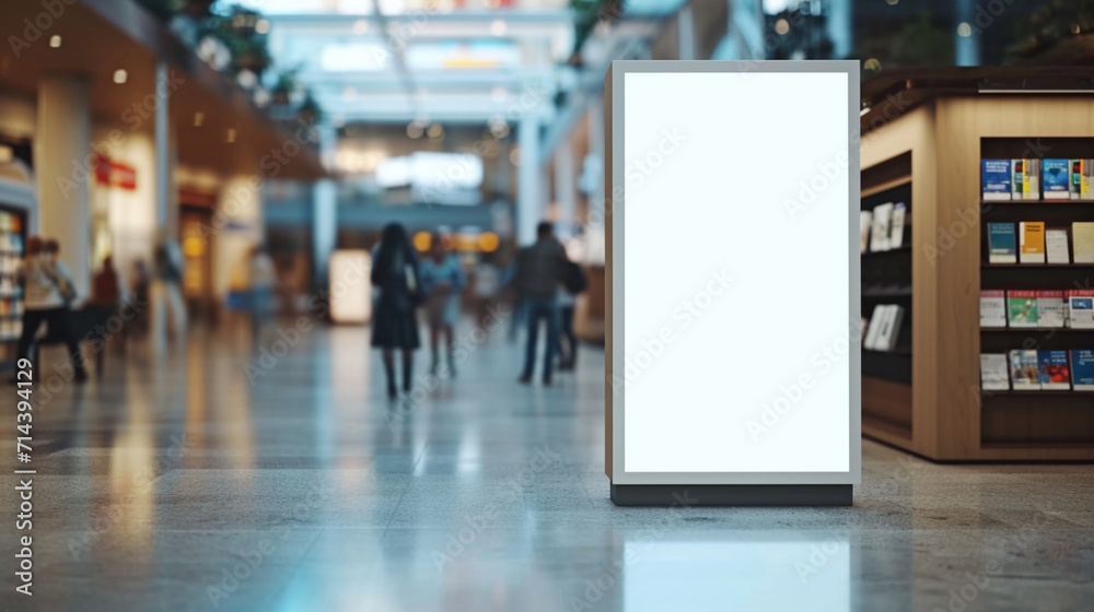 Blank advertising mockup for advertisement at the library. Created using generative AI.