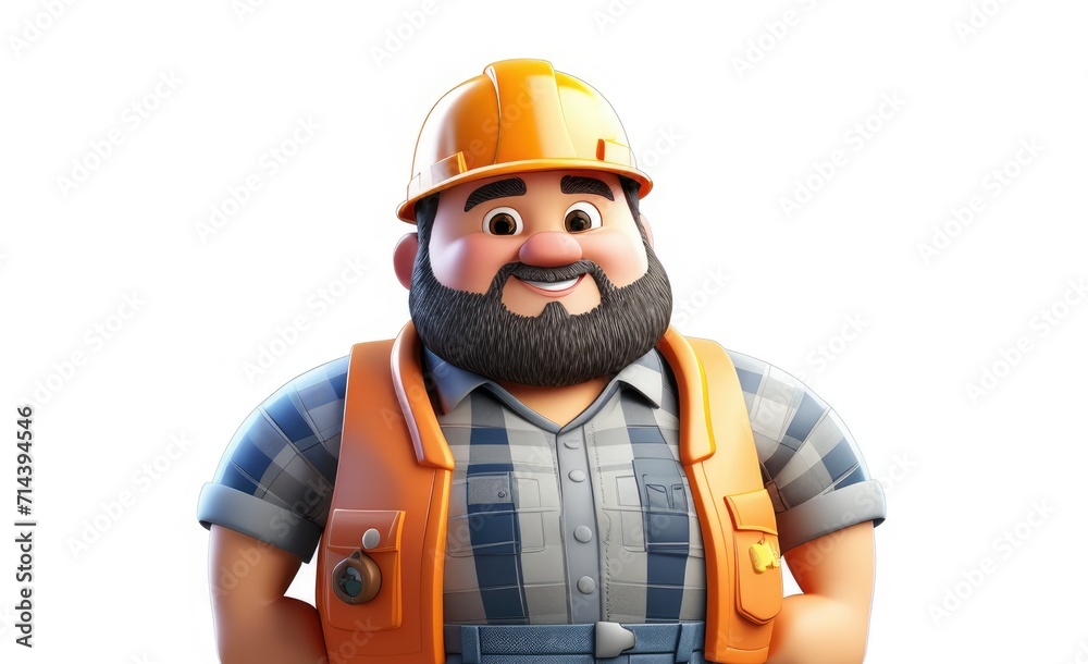 man fat. 3d character worker, builder mechanic illustration on white background Builder, Electrician, Designer, man fat. 3d character worker, builder mechanic illustration on white background Builder, Electrician, Designer,