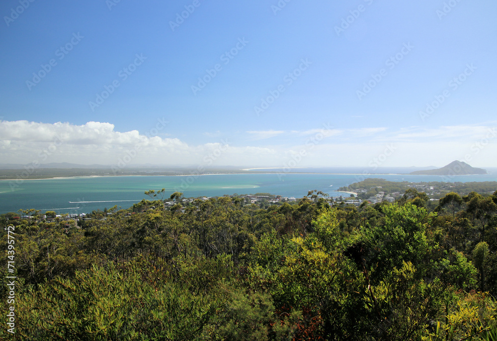 View From Gan Gan Lookout, Port Stephens New South Wales, Australia. Looking Towards the Tomaree and Yacaaba Headlands View From Gan Gan Lookout, Port Stephens New South Wales, Australia. Looking Towards the Tomaree and Yacaaba Headlands