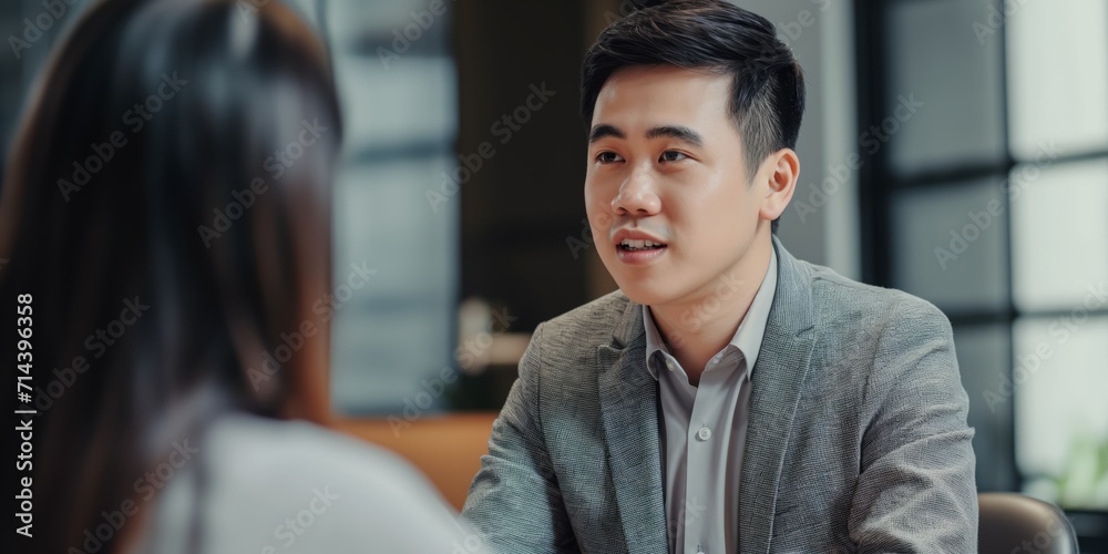 Asian HR manager conducting an engaging and productive job interview 