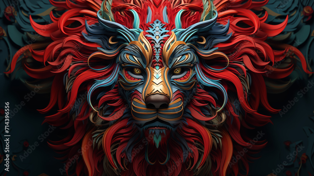 Ornate Decorative Lion Mask