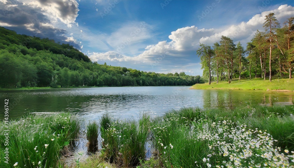 Obraz premium lake and mountains