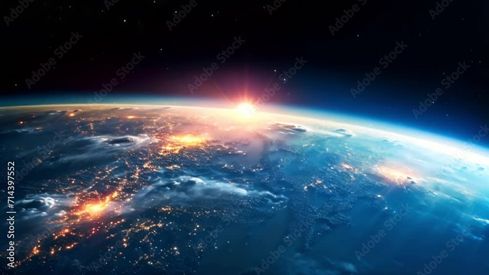 View of the planet earth during a sunrise Generative AI View of the planet earth during a sunrise Generative AI