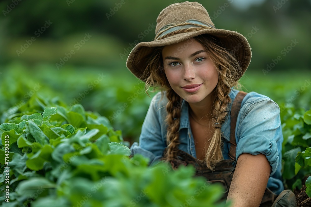 portrait of a young female farmer
