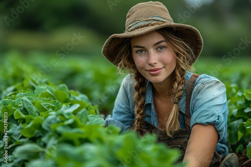 portrait of a young female farmer 