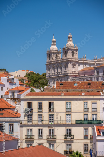 Beautiful views from Portas do Sol Viewpoint in Lisbon's old city.
