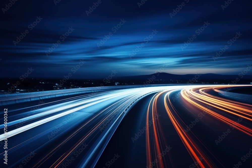 Car tracks in a city, in the style of luminous brushstrokes. Generate AI image Car tracks in a city, in the style of luminous brushstrokes. Generate AI image