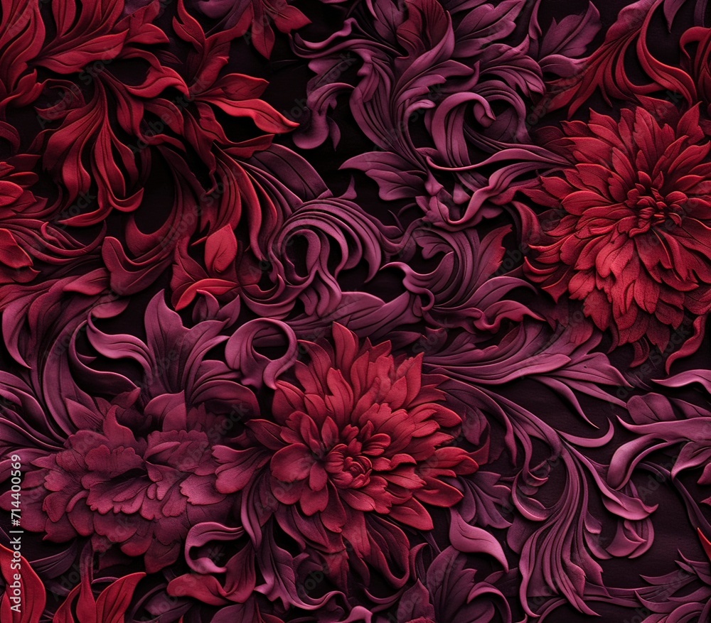 Velvet Burnout, Fabric Pattern, Seamless Pattern.