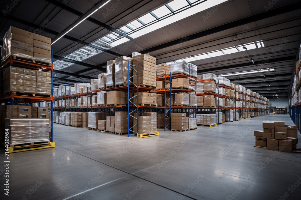 Large Warehouse with Pallet Racks, Industrial Storage Solutions