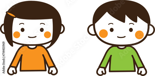 女の子・男の子　通常　上半身　3色