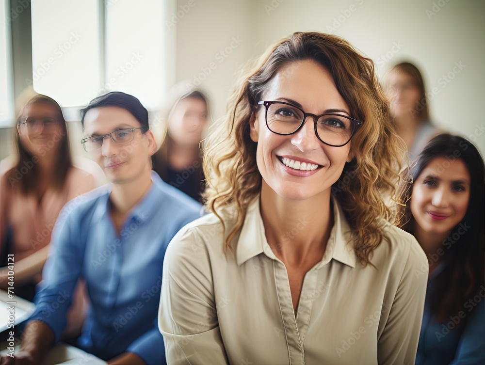 Happy and Confident Trainer After Workshop,Energized Trainer After Employee Training Happy and Confident Trainer After Workshop,Energized Trainer After Employee Training