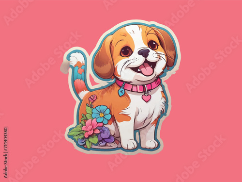 colorful illustration of fantasy dog character