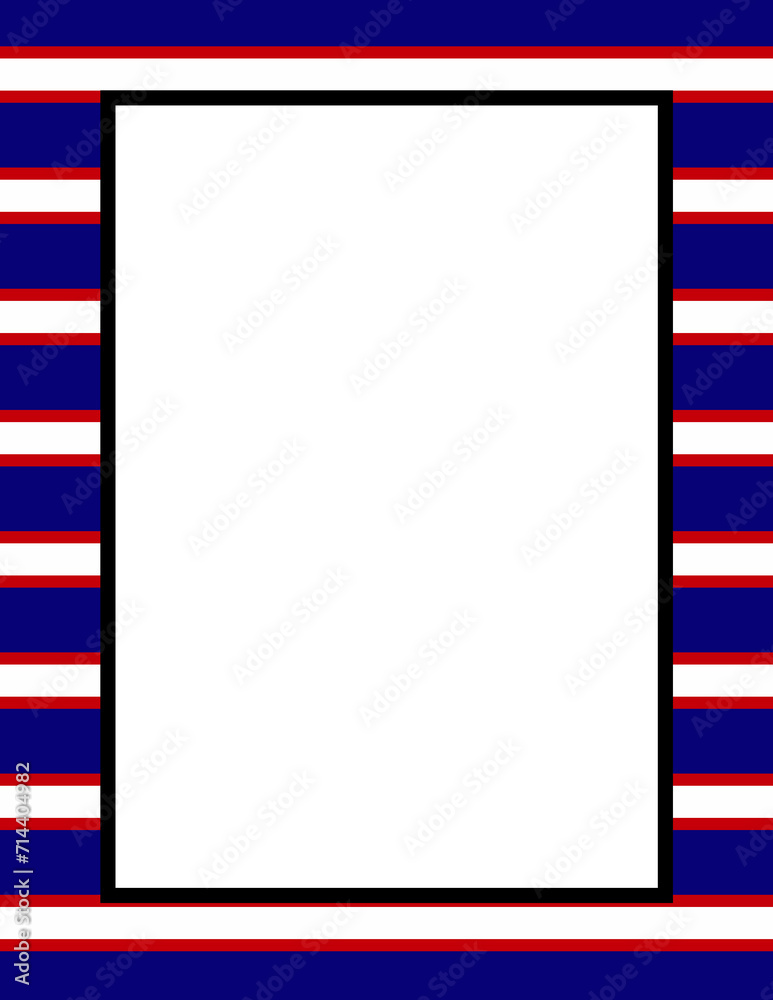 Blue white red frame letter Blue white red frame letter