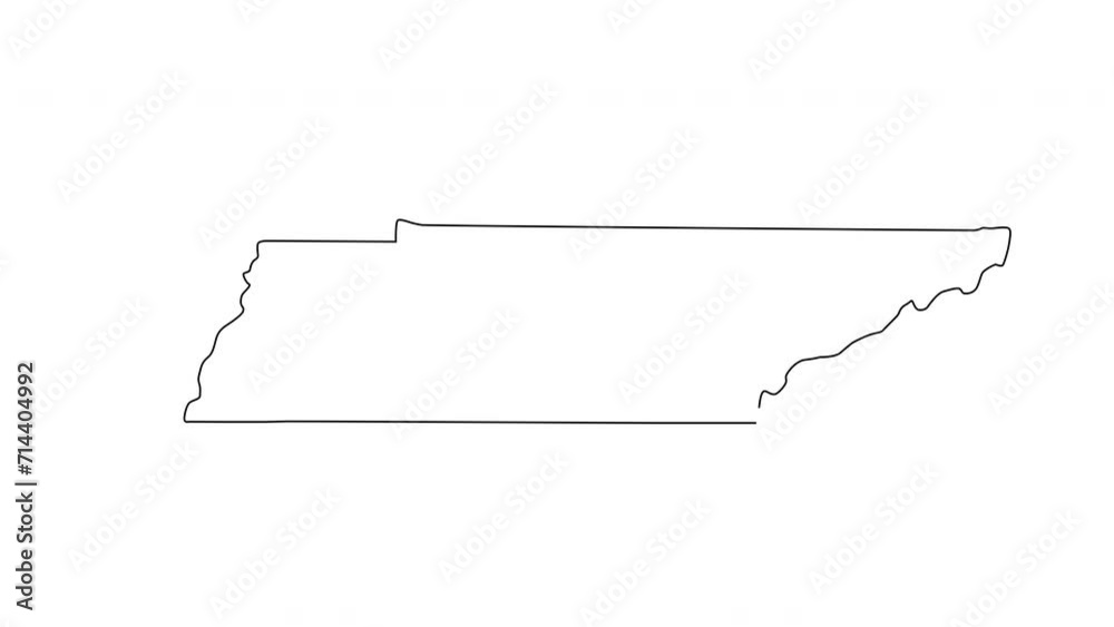 Tennessee state map sketch animation