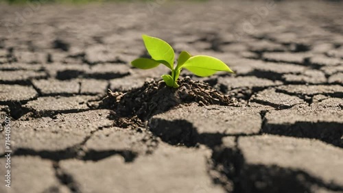 Plants grow from cracks in the ground video footage 2k 60fps