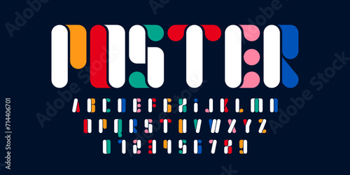 Modern abstract digital alphabet font. Minimal technology typography, Creative urban sport fashion futuristic font and with numbers. vector illustration