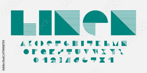 Modern abstract digital alphabet font. Minimal technology typography, Creative urban sport fashion futuristic font and with numbers. vector illustration