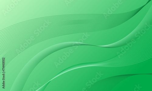 green smooth lines wave curves with gradient abstract background