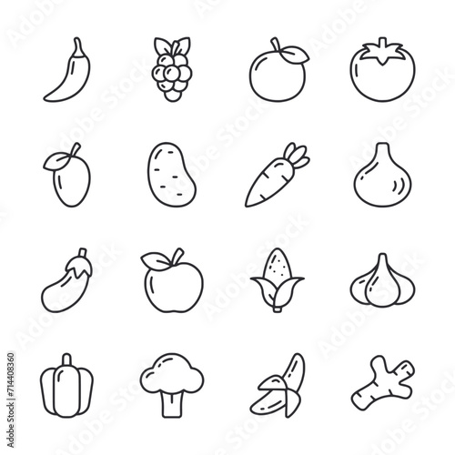 set of Fruit and Vegetable 