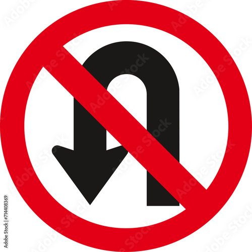u-turn prohibited,Traffic Sign , Vector, symbol, transport icon