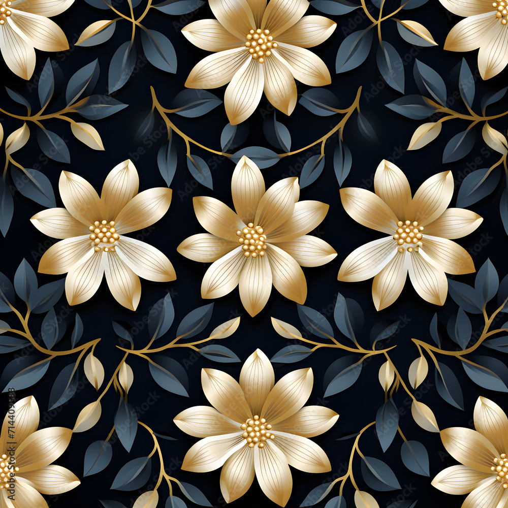 seamless floral background,Ai generative    