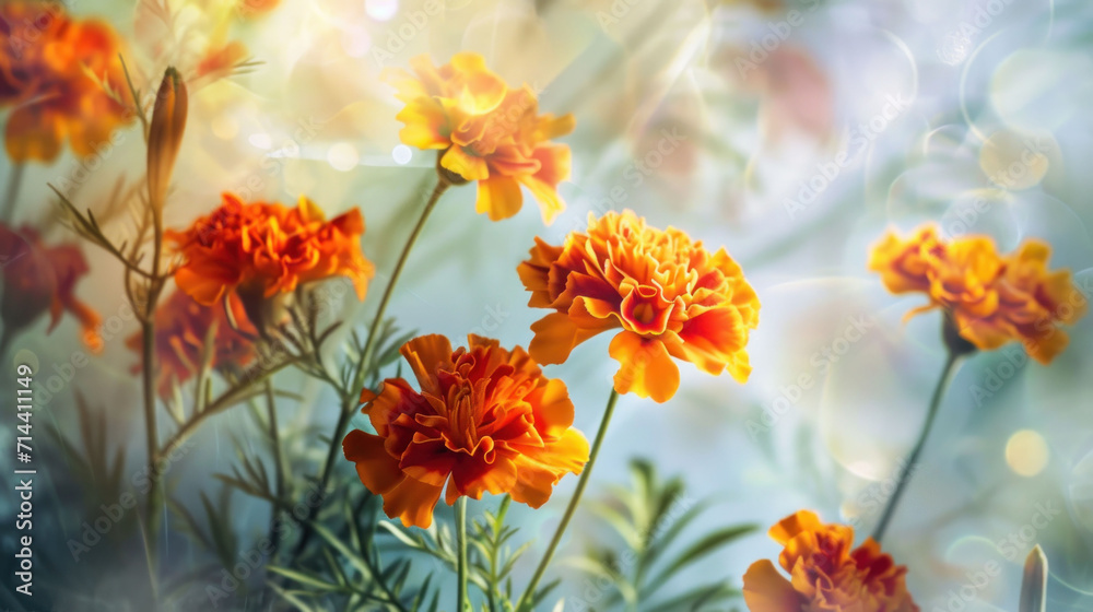  a close up of a bunch of flowers with blurry lights in the background and a blurry image of flowers in the foreground and a blurry background.