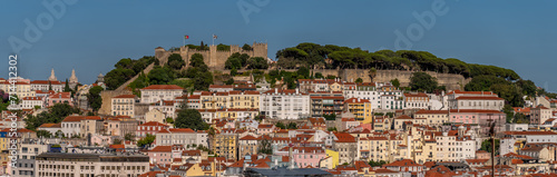 View towards St. George castle  in Lisbon's old city.