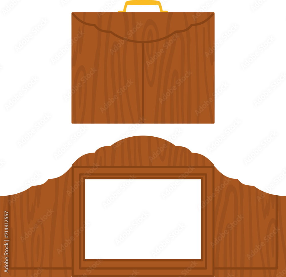 紙芝居舞台　枠　フレーム　ビンテージ　昭和レトロ　学研 紙芝居フレームイラスト｜無料イラスト・フリー素材なら「イラストAC」