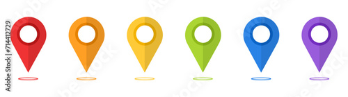 Set of colorful pointer map location illustration vector