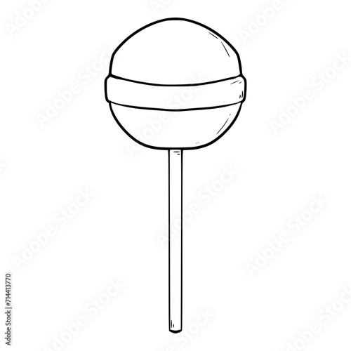 round lollipop illustration outline vector