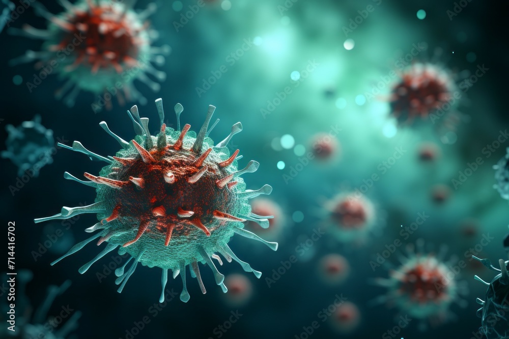 Virus infected by virus. Background with selective focus and copy space Virus infected by virus. Background with selective focus and copy space