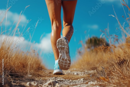 Runner's legs. Background with selective focus and copy space