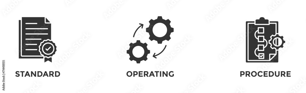 SOP banner web icon vector illustration concept for the standard operating procedure SOP banner web icon vector illustration concept for the standard operating procedure