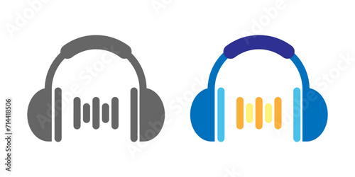 vector set of headphone or headset