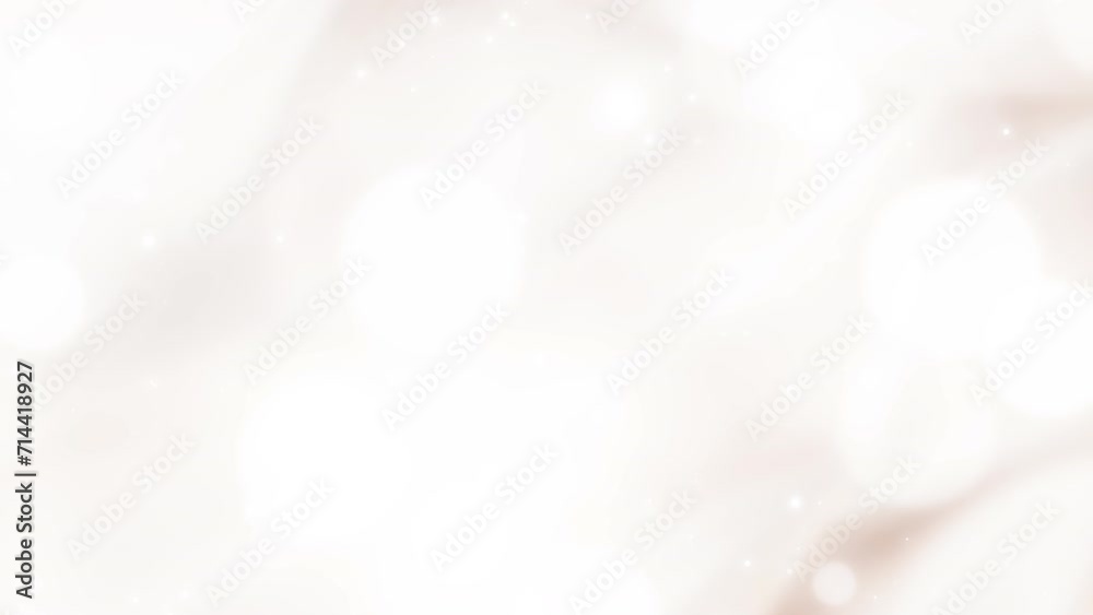 Wedding background. Luxury waving soft white elegant glowing light with bokeh dust particles moving motion video animated background.